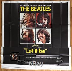 LET IT BE Beatles Original Six Sheet Movie Poster 1970 John Lennon (VeryFine+)