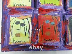LORD TIM HUDSON WOOD ON CANVAS PAINTING w 6 FACES JOHN LENNON BEATLES