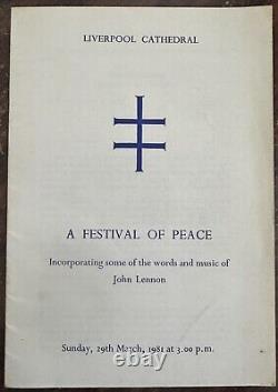 Liverpool Cathedral 29th March 1981 A Festival Of Peace John Lennon The Beatles