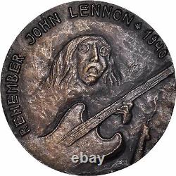 M010 Rare Great Britain 1985 Beatles John Lennon Cast Bronze Medal PCGS MS65