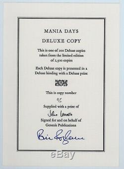 MANIA DAYS DELUXE Signed GENESIS #93/200 withJohn Lennon Print