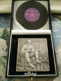 Make offer-John Lennon sterling silver tribute medal- only 200 were made
