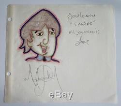 Michael Jackson RARE Drawing of John Lennon (Beatles) Autographed by MJ