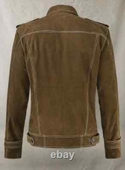 New Celebrity John Lennon Rubber Soul (the Beatles) Men's Suede Leather Jacket