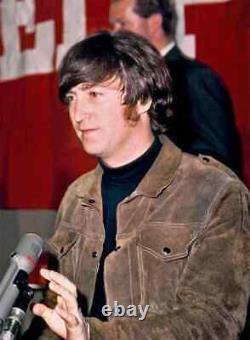 New Celebrity John Lennon Rubber Soul (the Beatles) Men's Suede Leather Jacket