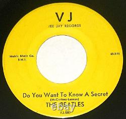 Nm Beatles Do You Want To Know A Secret Vj 587 Yellow Label With Vee Jay Sleeve