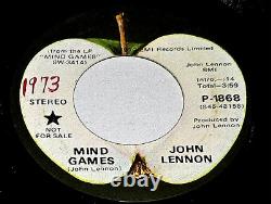 Nm Beatles John Lennon 1973 P-1868'mind Games' Promo 45 Pro-6768'not For Sale