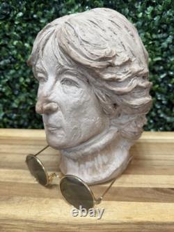 OOAK John Lennon Sculpture Beatles Bust Beatlemania English Rock Decor Music