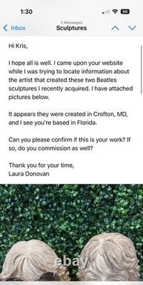OOAK John Lennon Sculpture Beatles Bust Beatlemania English Rock Decor Music