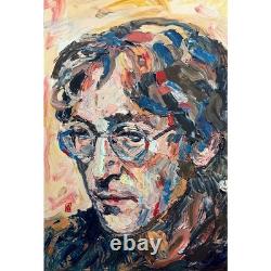 ORIGINAL Impasto Portrait John Lennon Beatles Acrylic Painting Art 19