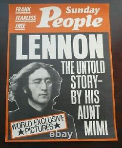 ORIGINAL JOHN LENNON's AUNT MIMI SUNDAY PEOPLE BILLBOARD POSTER (1970's) EX