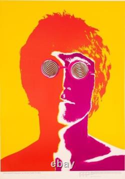 ORIGINAL John Lennon by Richard Avedon Beatles Poster 1967 Printing On Linen