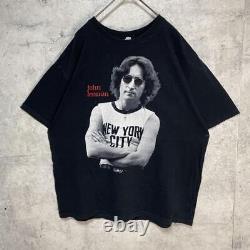 Old Clothes Vintage The Beatles John Lennon Short Sleeve Shirt Band Black