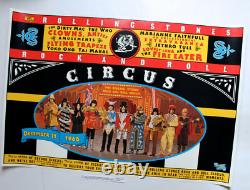 Original Rock & Roll Circus Promo Poster Rolling Stones Beatles John Lennon Ex+