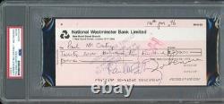 PAUL McCARTNEY JOHN LENNON BEATLES 1976 DUAL SIGNED BANK CHECKS PSA/DNA AUTOS