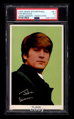 PSA 5 JOHN LENNON of THE BEATLES 1964 News Enterprises B. 4 RARE CARD