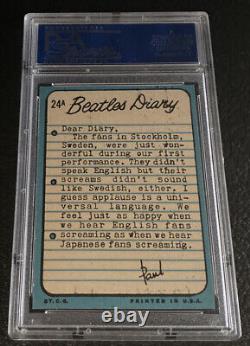 PSA 8 1964 The Beatles Diary #24A John Lennon Rookie Card Topps Paul McCartney