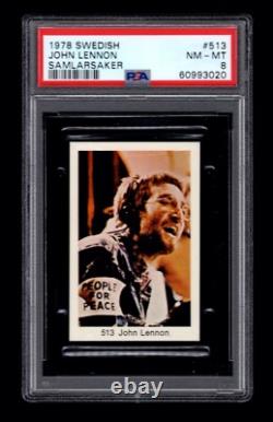 PSA 8 JOHN LENNON of The BEATLES 1978 Swedish Card #513 HIGHEST EVER GRADED 1/1