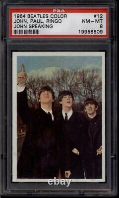 PSA 8 Paul McCartney Rookie Card 1964 Beatles Color #12 Topps John Lennon Ringo