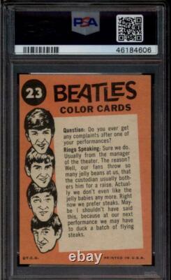 PSA 8 Paul McCartney Rookie Card 1964 Beatles Color #23 Topps John Lennon Ringo