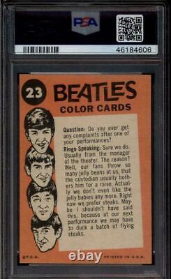 PSA 8 Paul McCartney Rookie Card 1964 Beatles Color #23 Topps John Lennon Ringo