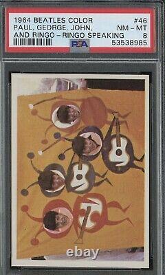 PSA 8 Paul McCartney Rookie Card 1964 Beatles Color #46 Topps John Lennon Ringo