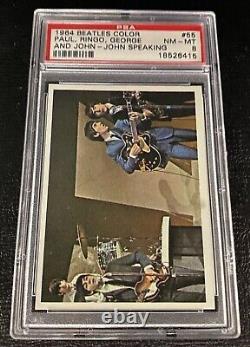 PSA 8 Paul McCartney Rookie Card 1964 Beatles Color #55 Topps John Lennon Ringo