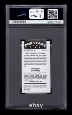 PSA 9 JOHN LENNON The BEATLES 1969 Lyons Maid Card #24 Hand Cut HIGHEST EVER 1/1