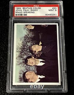 PSA 9 Paul McCartney Rookie Card 1964 Beatles Color #23 Topps John Lennon Ringo