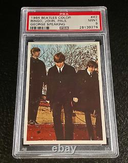 PSA 9 Paul McCartney Rookie Card 1964 Beatles Color #42 Topps John Lennon Mint