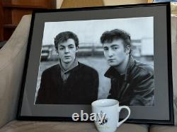 Paul McCartney & John Lennon 15x19 Custom UV Acrylic Framed Photo 1960 Beatles