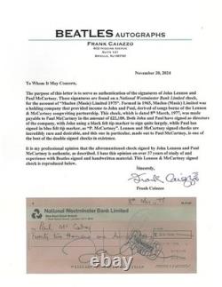 Paul McCartney John Lennon Beatles Dual Signed Check Encap PSA/DNA #81631795