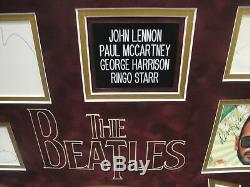Paul McCartney John Lennon Ringo Star Harrison Signed Auto Collage The Beatles