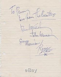Paul McCartney signed Beatles autograph John Lennon George Harrison Ringo Starr