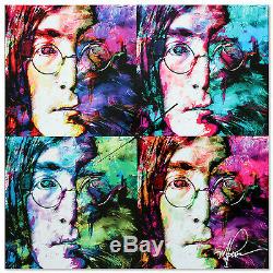 Pop Culture Clock John Lennon Decor Beatles Artwork Colorful Abstract Urban Art