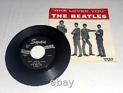 Pristine Beatles Swan S-4152-s She Loves You 45 With Rare Mailer +picture Sleeve