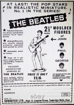 Quite Rare! 1964 Subbuteo U. K. Beatles John Lennon 2-1/4 Figure Wth Guitar