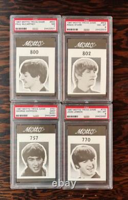 RARE Beatles 1987 MOTTO Trivia Game, John Lennon, Paul McCartney etc PSA 8, 7, 6