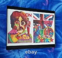 RARE Beatles Sergeant Pepper's John Lennon Imagine 70s Vintage Watercolor Trippy