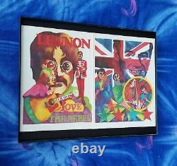 RARE Beatles Sergeant Pepper's John Lennon Imagine 70s Vintage Watercolor Trippy