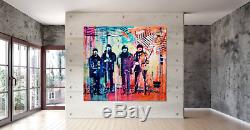 RARE ORIGINAL MARTA ZAWADZKA The Beatles With Umbrellas john lennon PAINTING