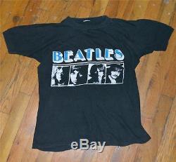 RaRe 1970s THE BEATLES vtg rock concert shirt (M/L) John Lennon Paul McCartney