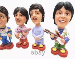 Rare Beatles Bobbleheads Set Paul McCartney John Lennon Ringo George Heart Base