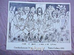 Rare Cynthia Lennon Twist Print John Paul George Ringo Beatles Maharishi