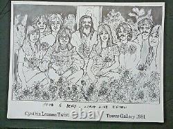 Rare Cynthia Lennon Twist Print John Paul George Ringo Beatles Maharishi