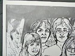 Rare Cynthia Lennon Twist Print John Paul George Ringo Beatles Maharishi