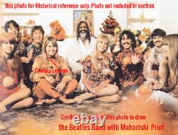 Rare Cynthia Lennon Twist Print John Paul George Ringo Beatles Maharishi