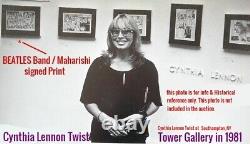 Rare Cynthia Lennon Twist Print John Paul George Ringo Beatles Maharishi
