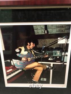Rare Dezo Hoffman 16x20 Color Print Of John Lennon In Studio With Beatles Pin
