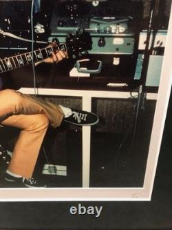 Rare Dezo Hoffman 16x20 Color Print Of John Lennon In Studio With Beatles Pin